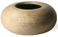 Donut bamboo finish planter