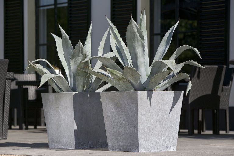 Galvanised steel planter